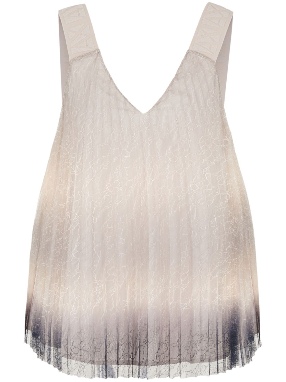 Gradient lace pleated blouse - Neutrals