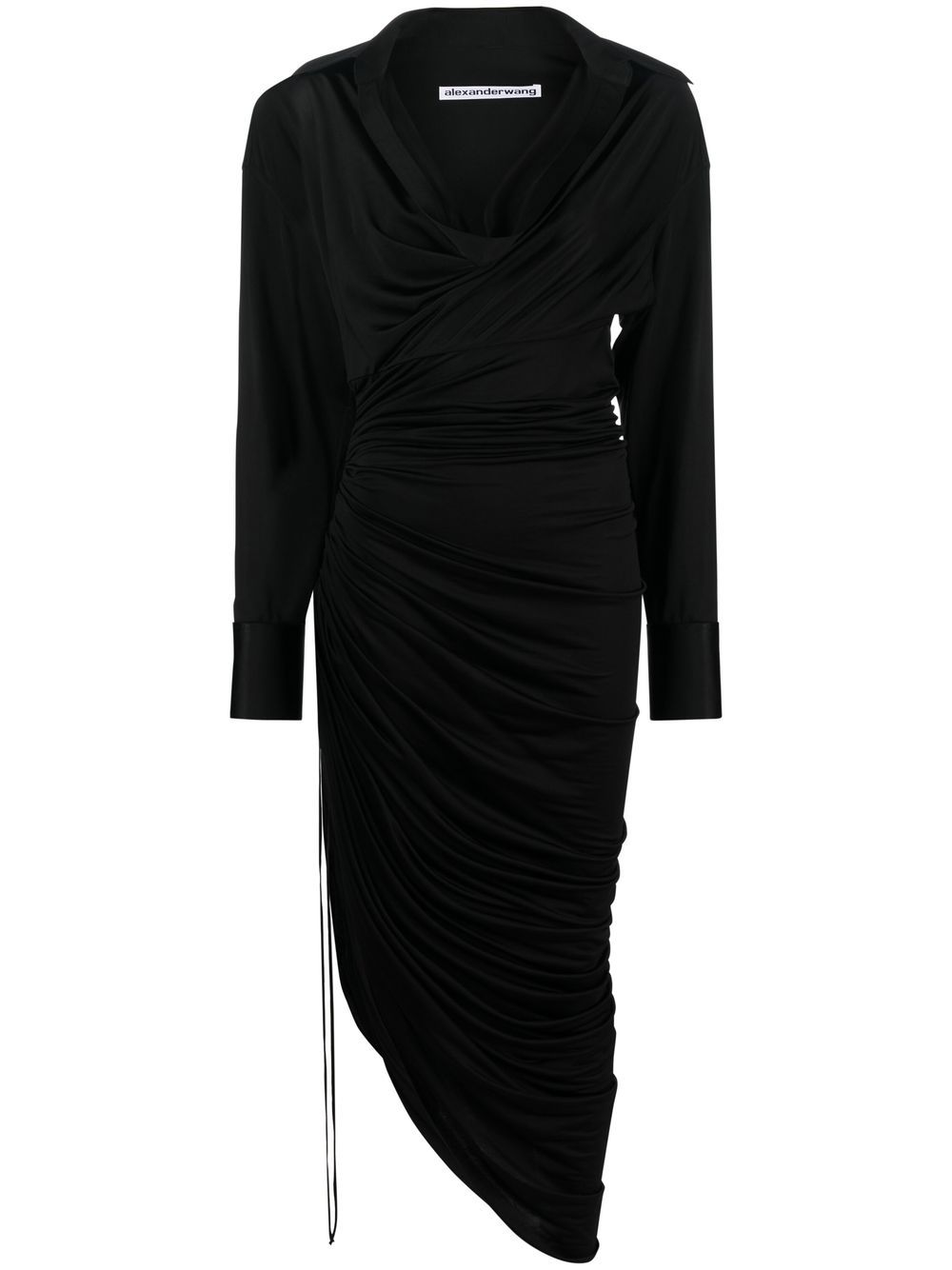 Asymmetric V-neck dress - Black