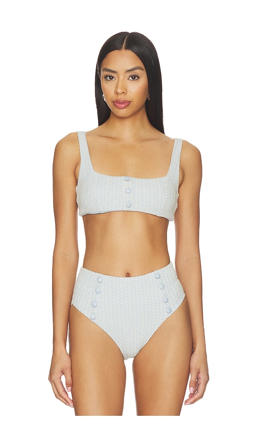 DEVON WINDSOR Mya Bikini Top in Baby Blue. - S also in XS, M