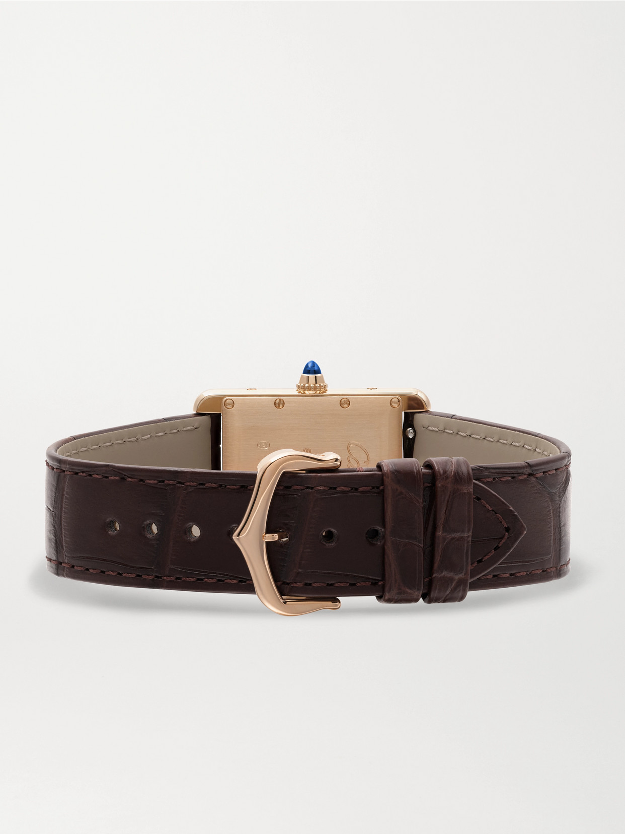 Tank Louis 33.7mm Medium 18-karat Gold And Alligator Watch - One size