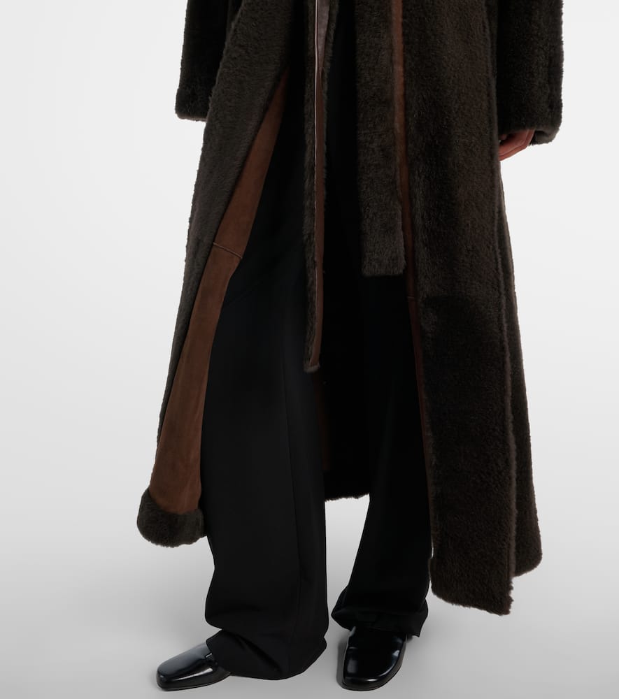 Madelina belted shearling coat