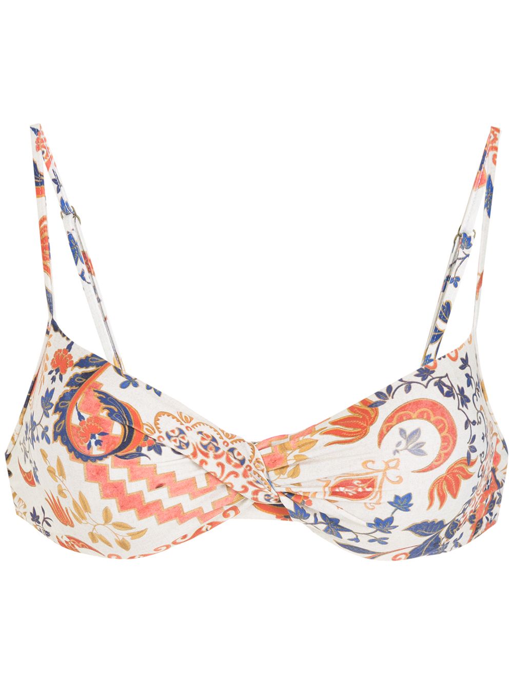 Fiji printed bikini top - Neutrals