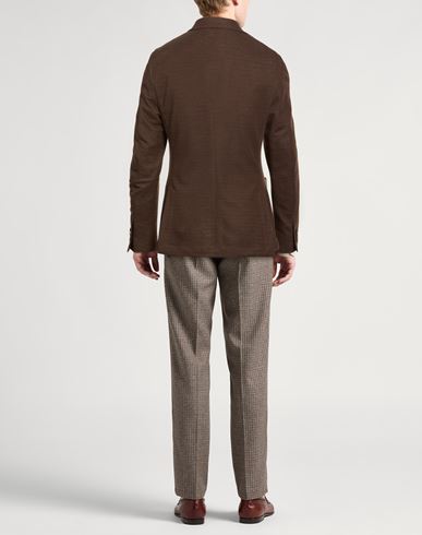 Man Blazer Dark brown Size 46 Cotton, Polyamide