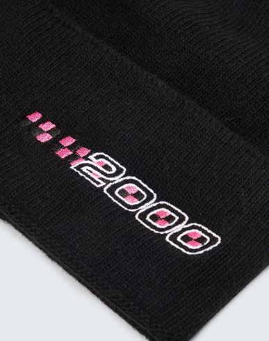 2000 Embroidered Recycled Wool Beanie Hat Black Size ONESIZE Recycled wool