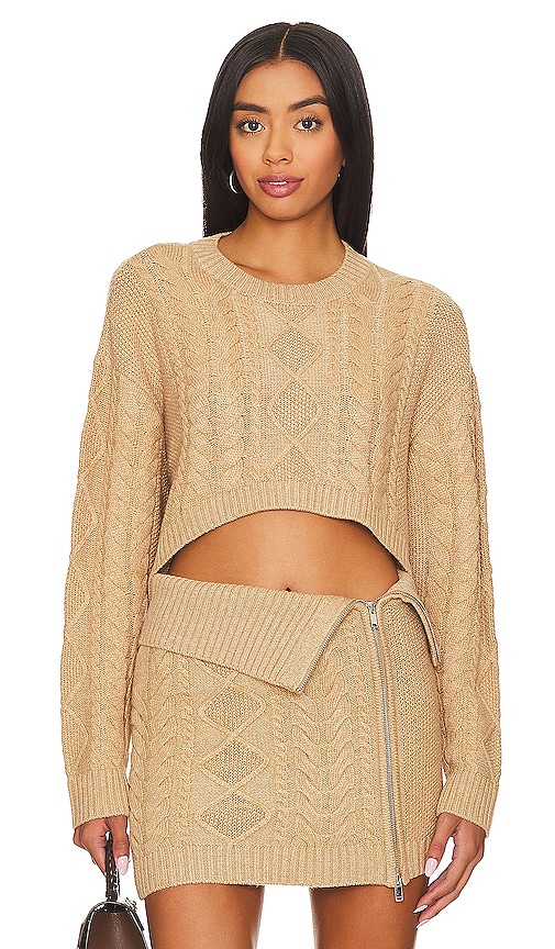 Camila Coelho RUNDHALS CARMEN in Tan. Größe XS. Also in L, M