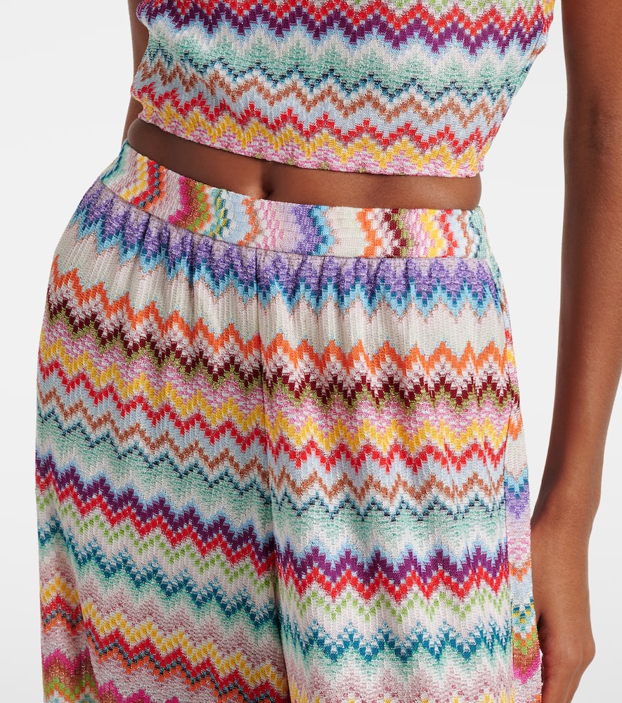 Zig Zag lamé palazzo pants