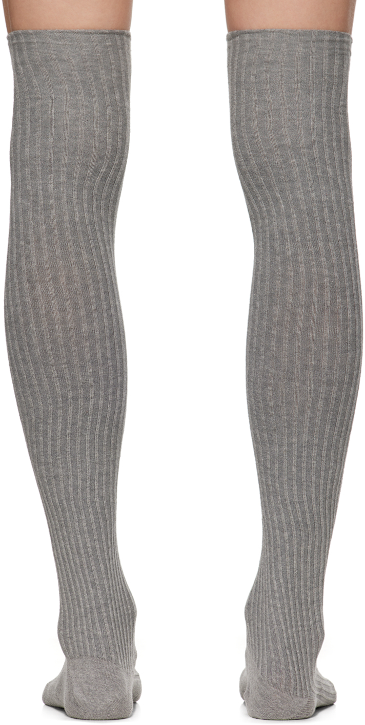 Baserange Two-Pack Black & Gray Overknee Socks