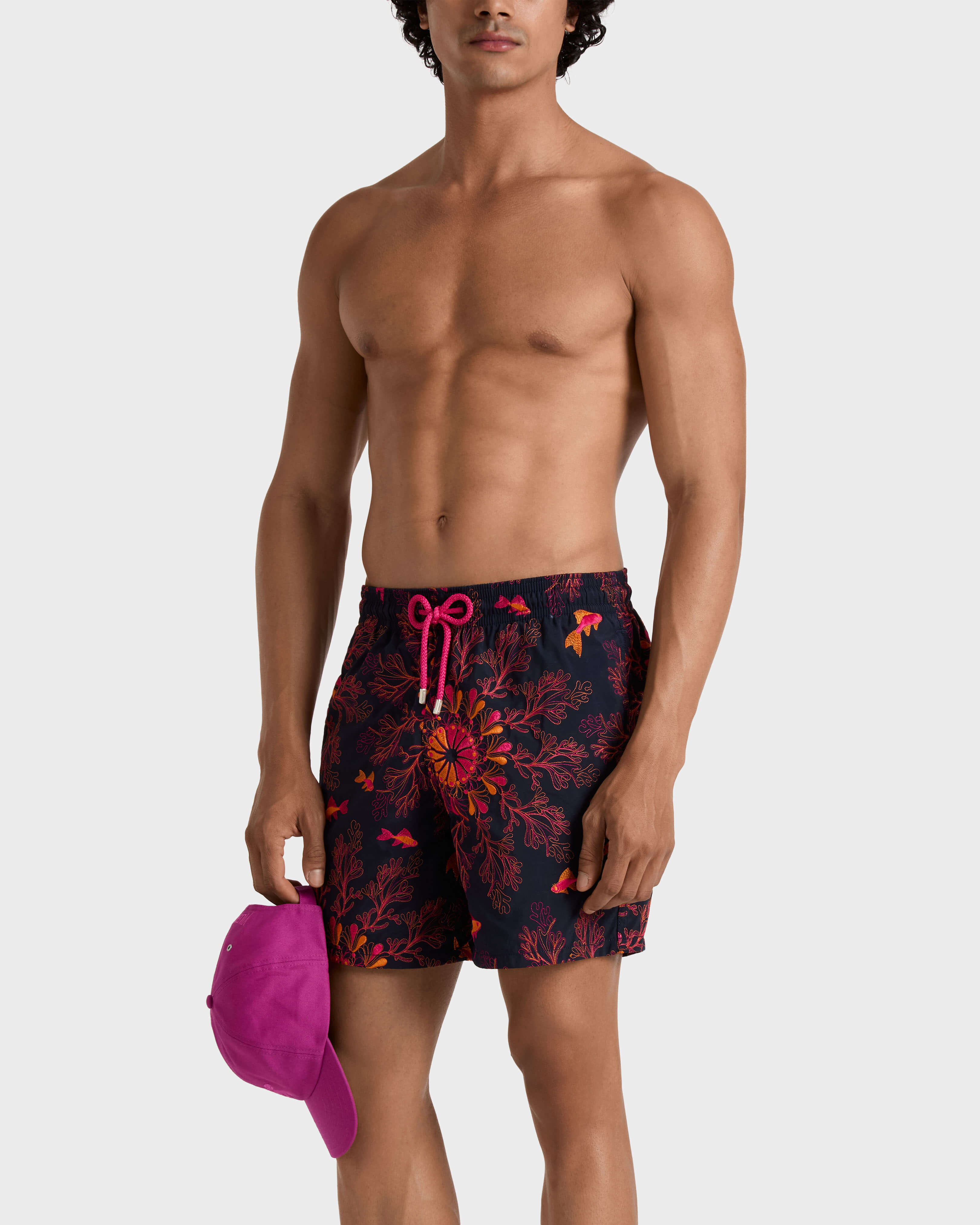 Men Embroidered Swim Trunks Coral Mandala - Limited Edition - Swimwear - Mistral - Blue