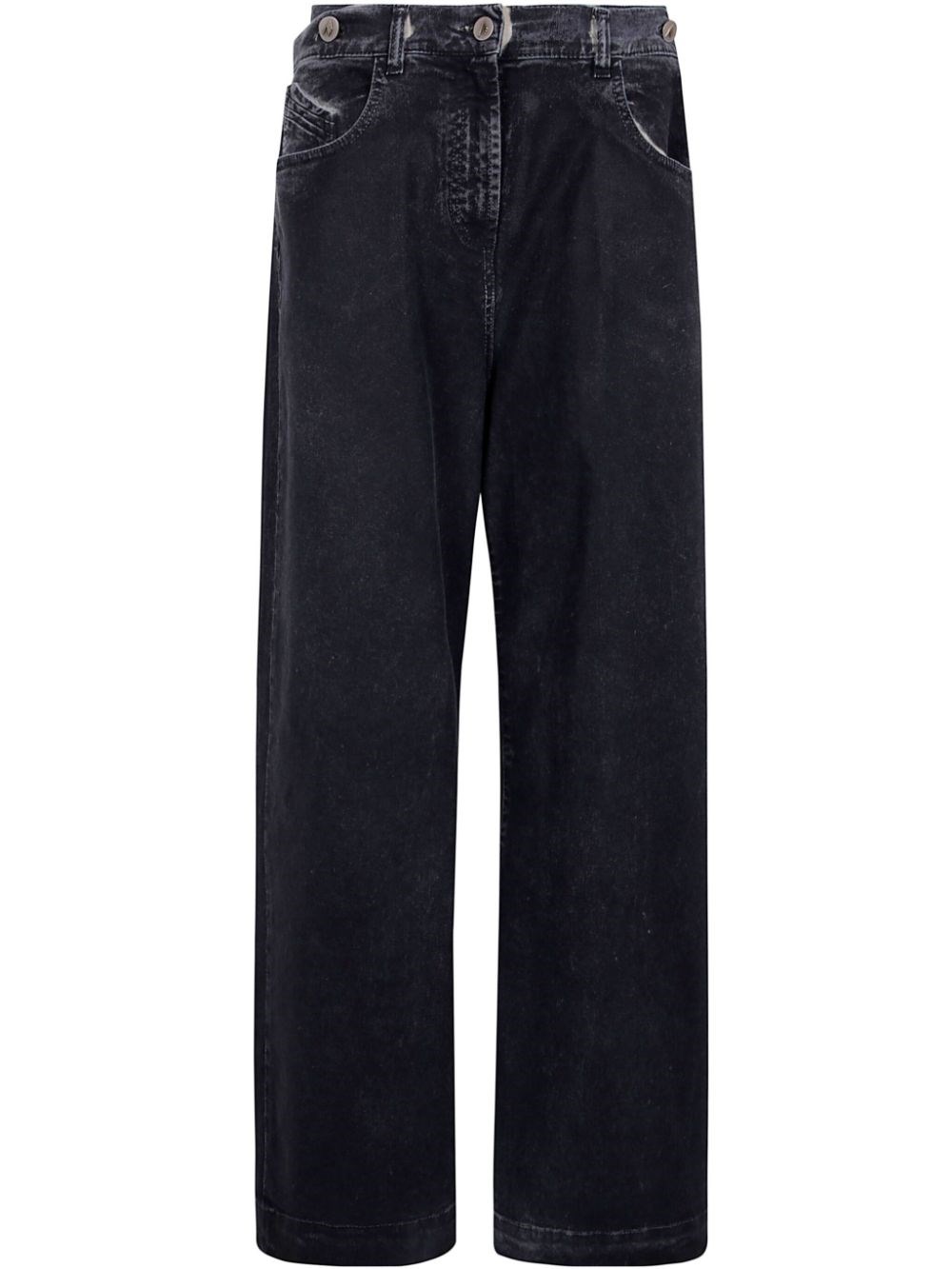 Waxed Wide-leg Jeans