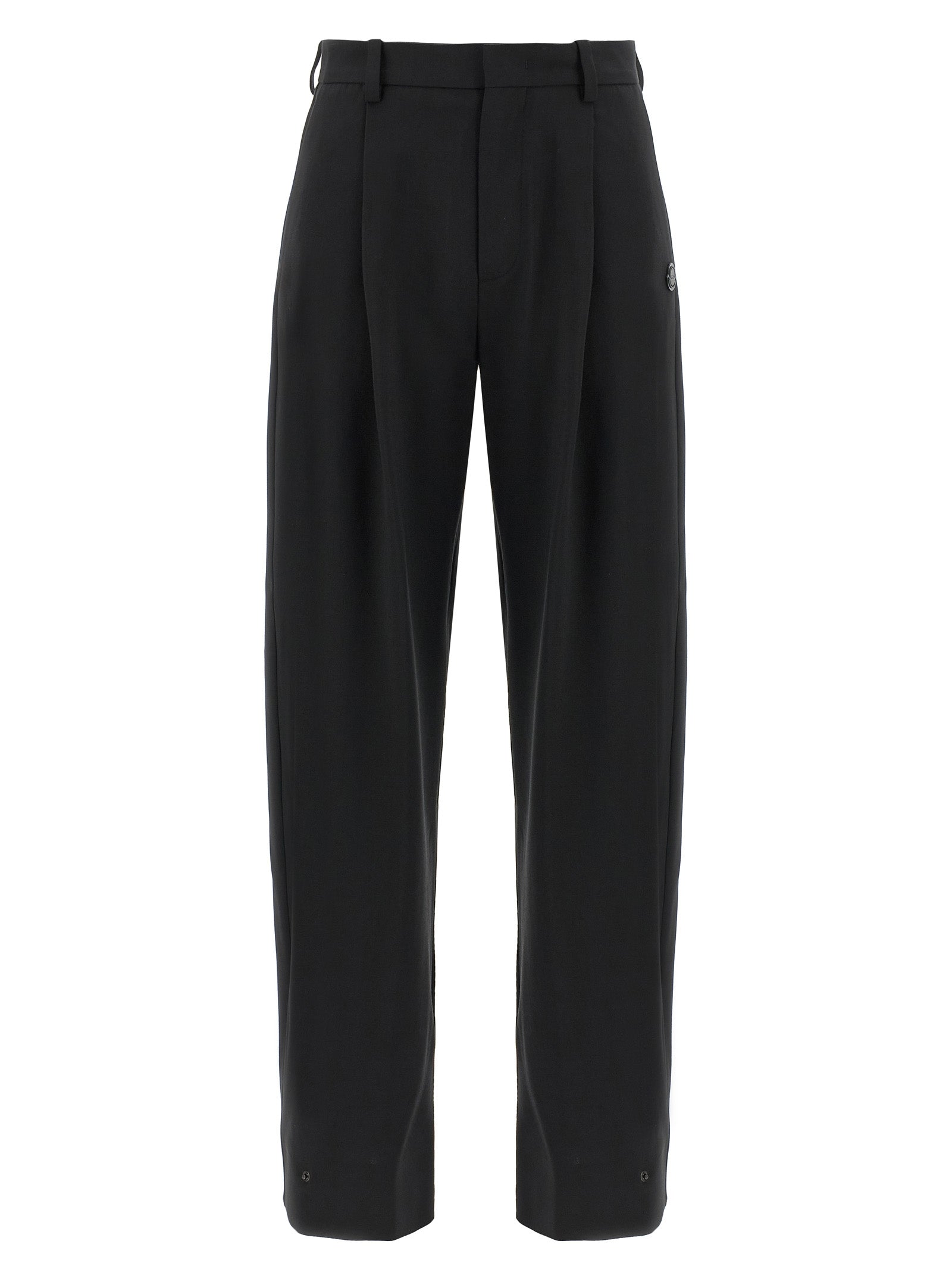 Virgin Wool Blend Trousers — Black