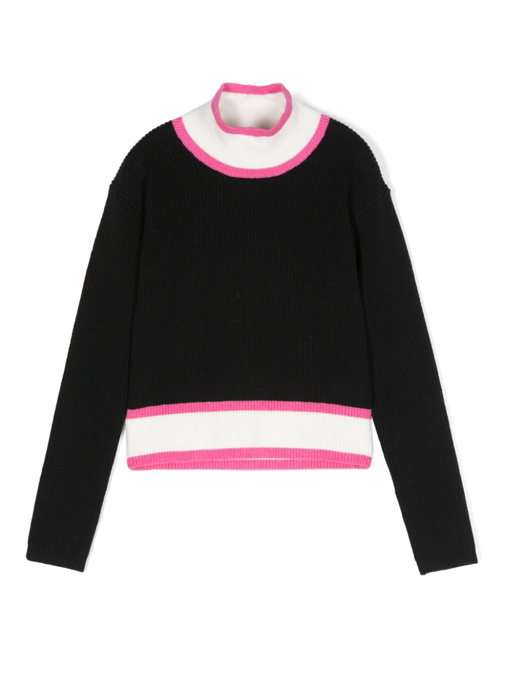 Ribbed-knit T-shirt - Black