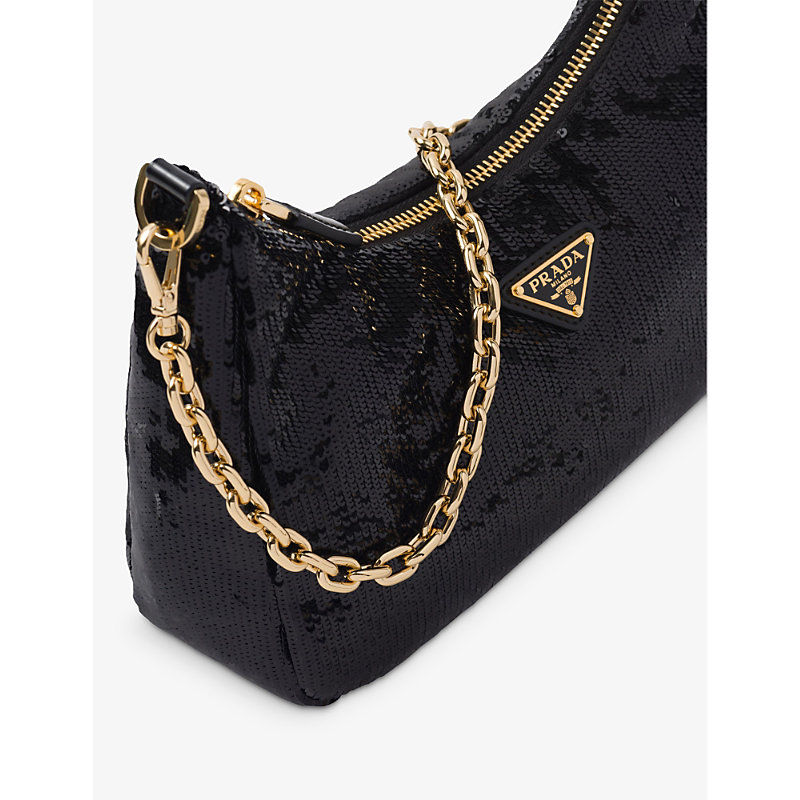 Womens Black Re-Nylon Recycled-nylon Shoulder bag 