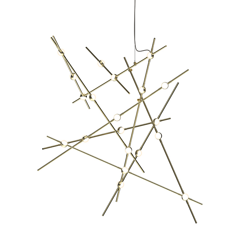 Satin Brass LED Lantern from the Constellation Collection