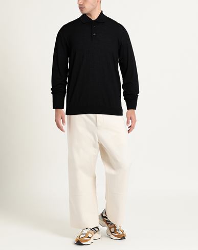 Man Sweater Black Size 40 Merino Wool, Silk