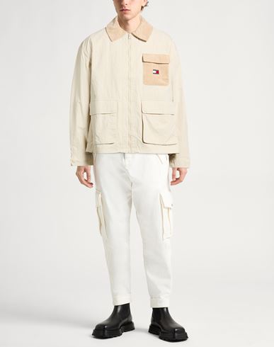 Man Jacket Beige Size L Polyamide