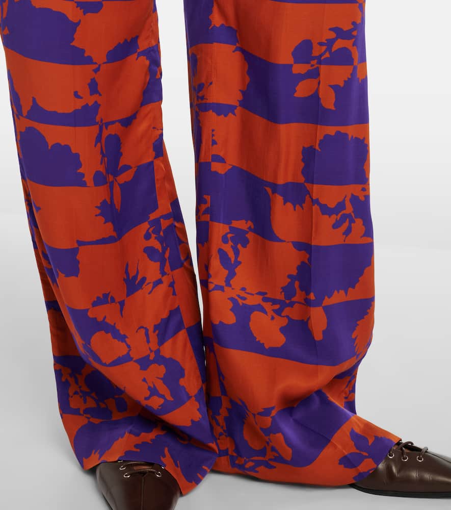 Printed wide-leg pants