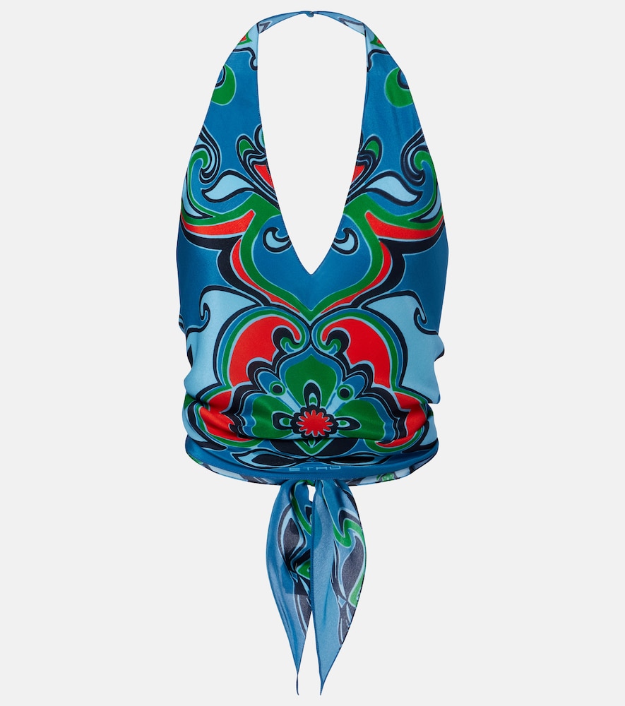 Printed silk top