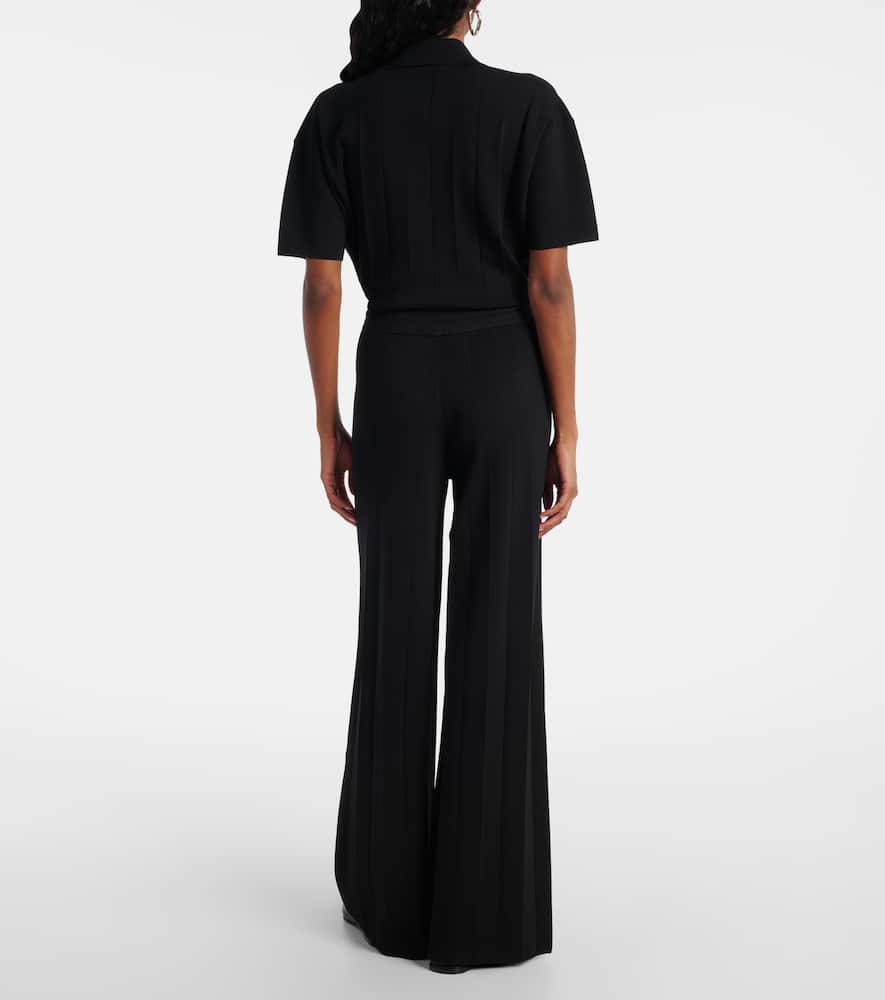 Lama crêpe wide-leg pants