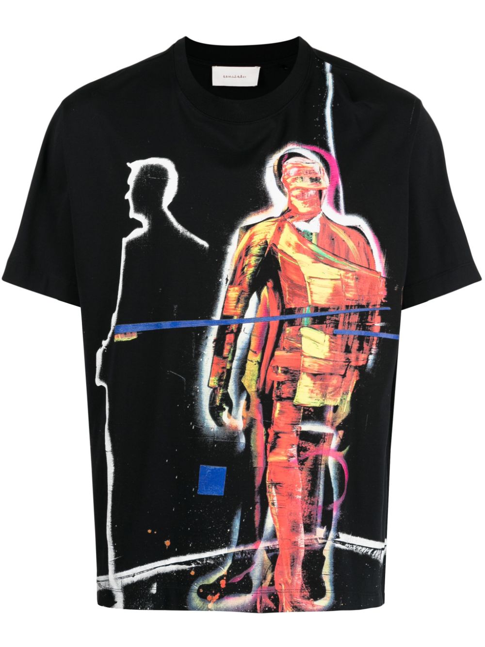 Graphic-print short-sleeve cotton T-shirt - Black