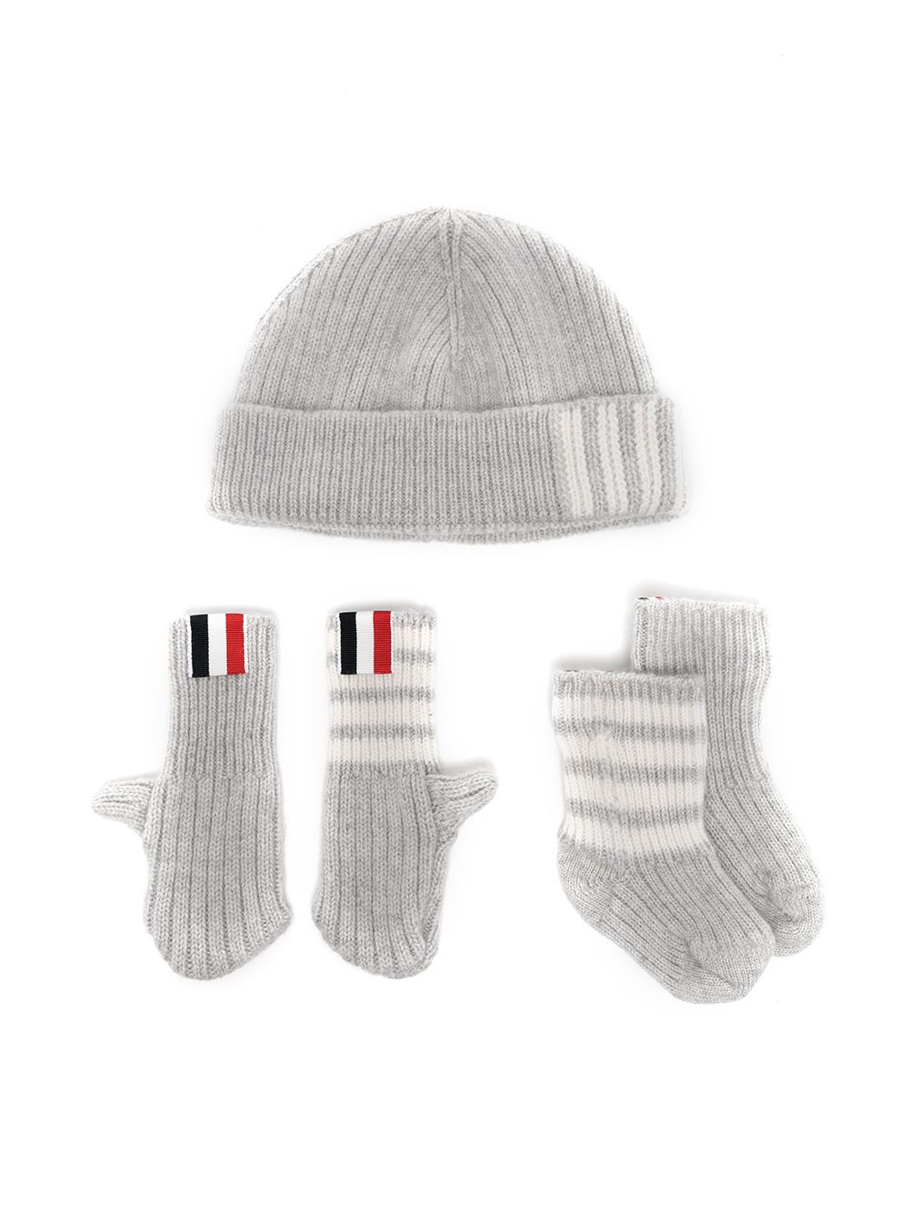 Knitted beanie merino set - Grey