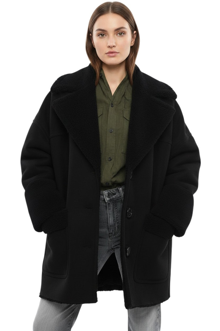 Black Shirt Collar Jacket
