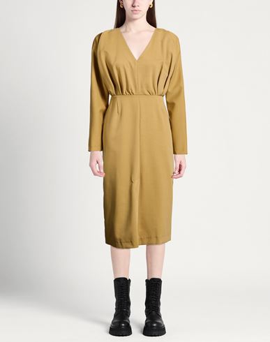 Woman Midi dress Sage green Size 6 Polyester, Tencel, Elastane