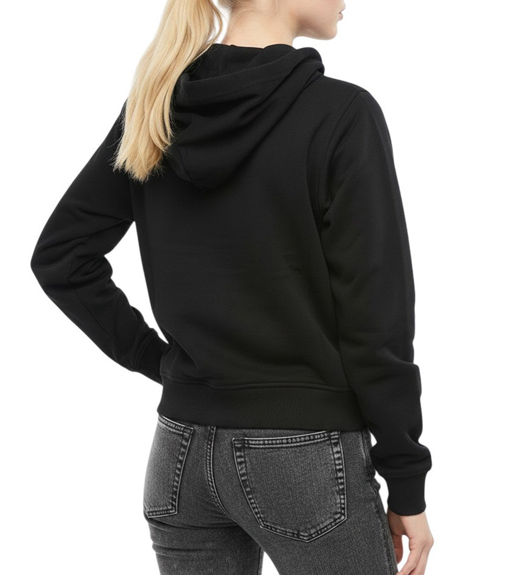 Black Logo Zipper Hoodie