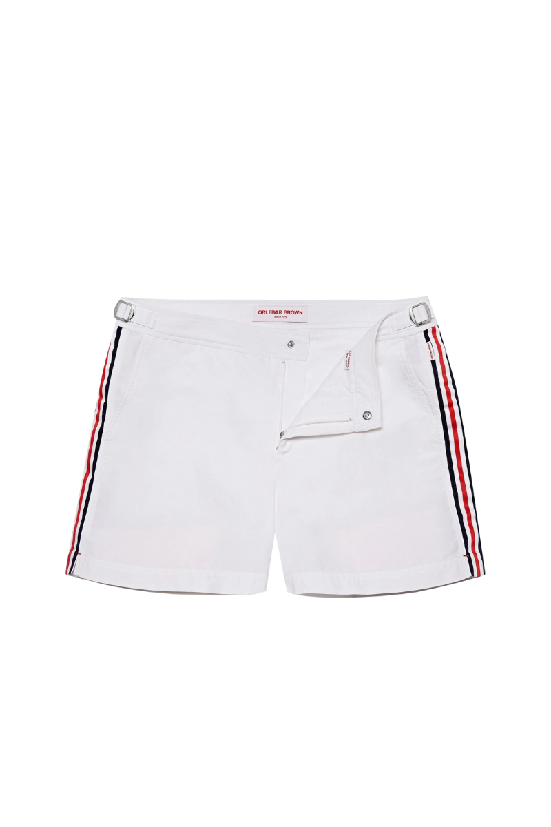 Stripe-Tape Shorts — White