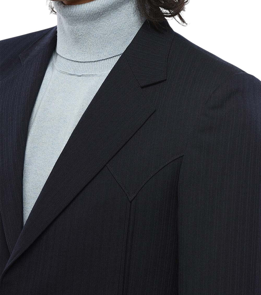 Dark Navy Stripes Blazer