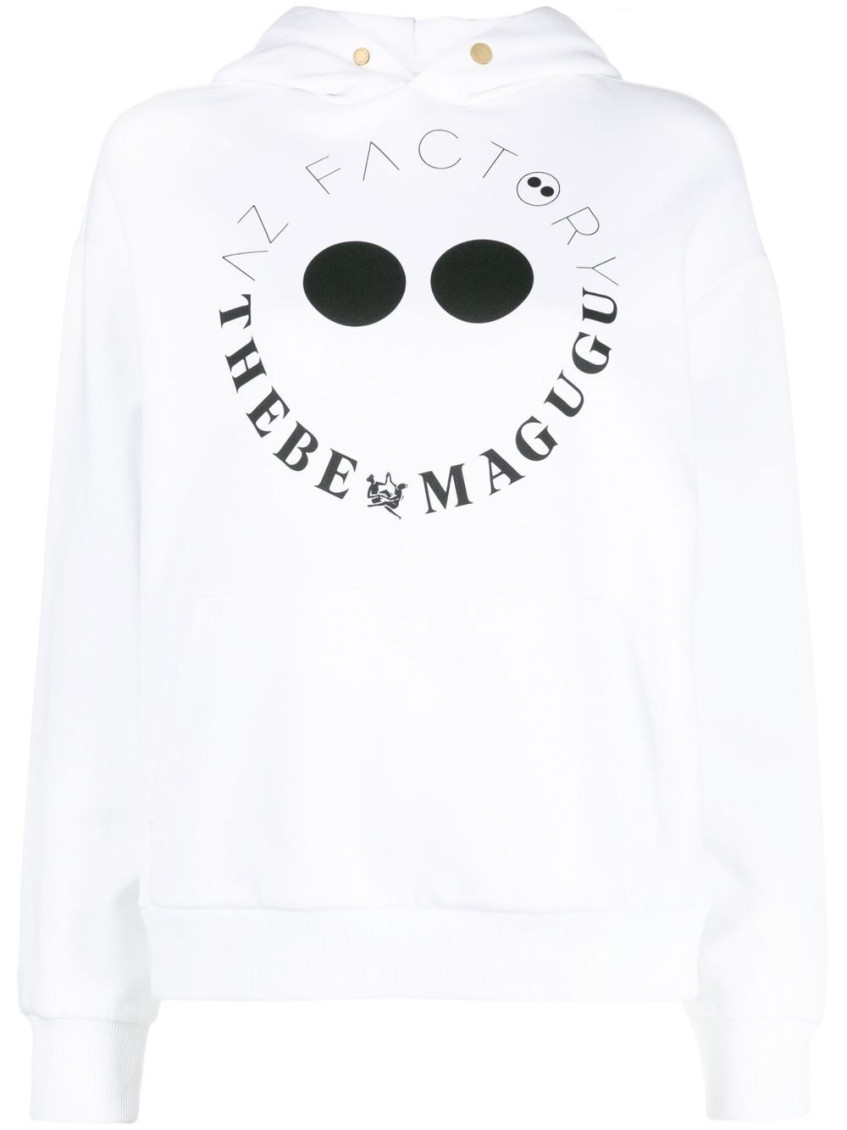 X Thebe Magugu logo-print hoodie