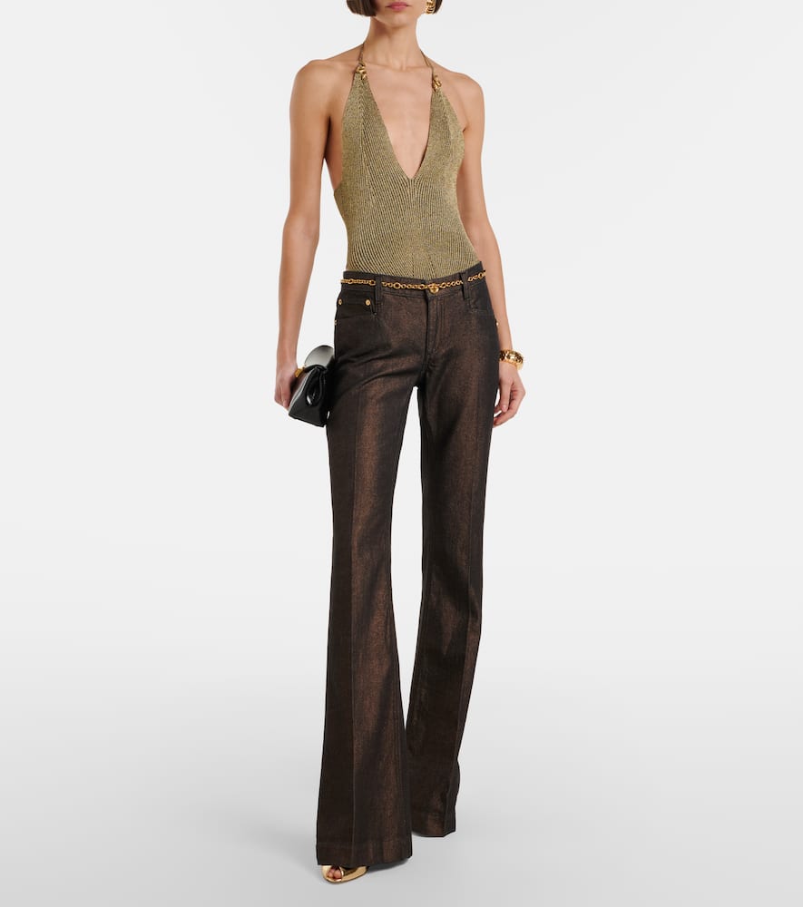 Embellished flared jeans