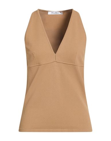 Sfilata Woman Top Camel Size L Viscose, Polyester
