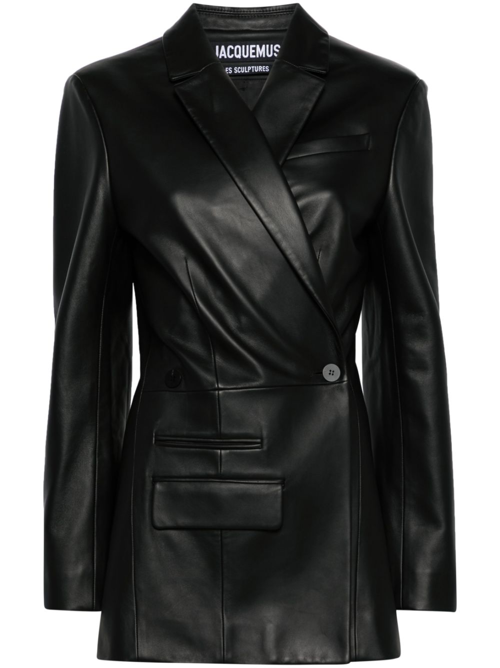 La Veste Tibau Cuir leather blazer - Black