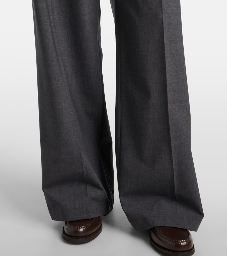 Wool-blend wide-leg jeans