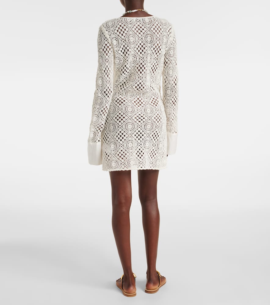Rayure crochet cotton minidress