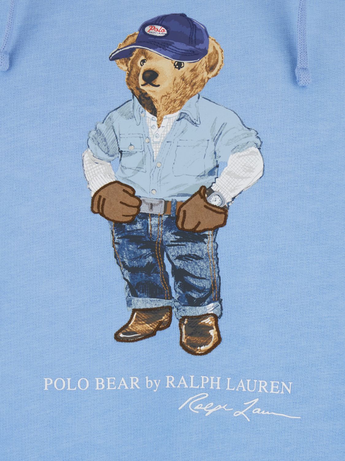 Cotton Hoodie with Teddy Bear Print