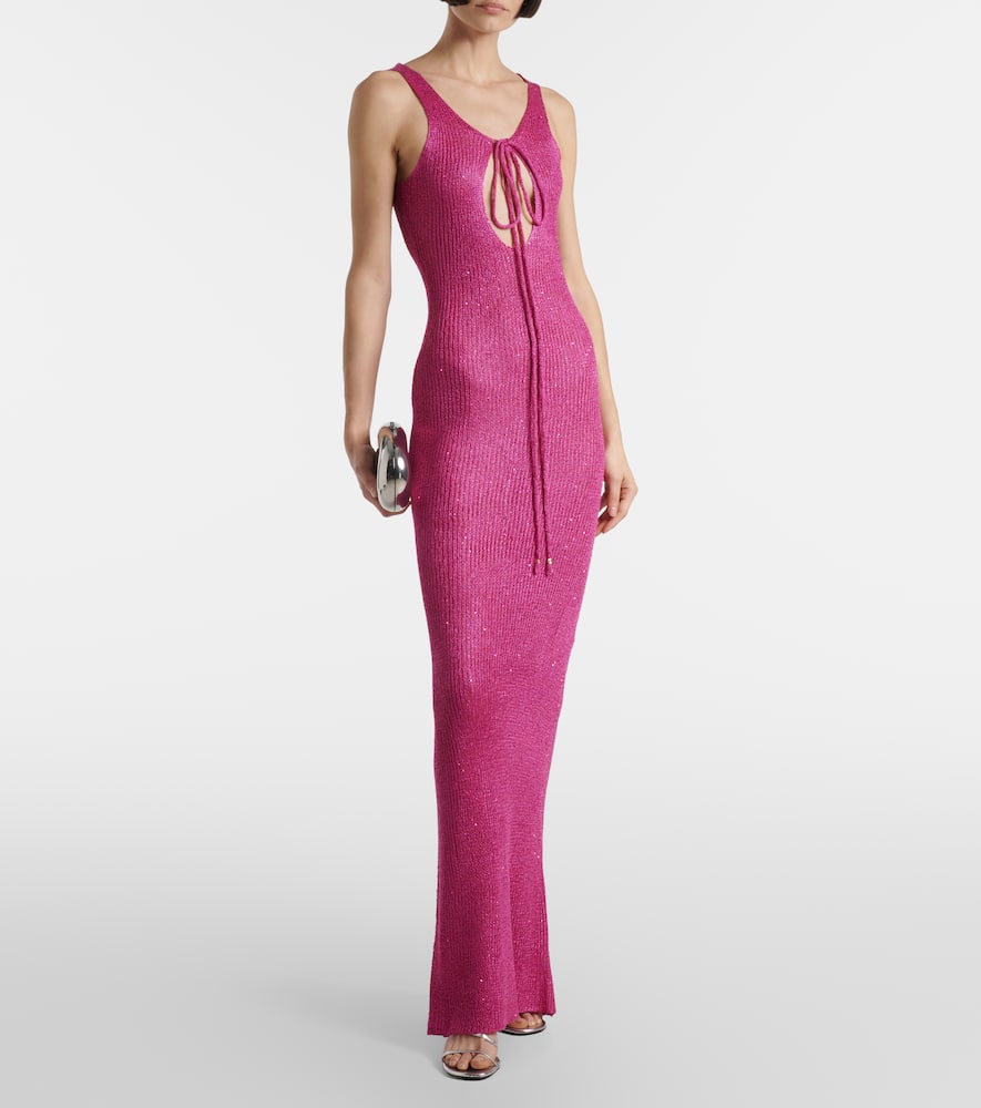 Jules sequined knitted maxi dress