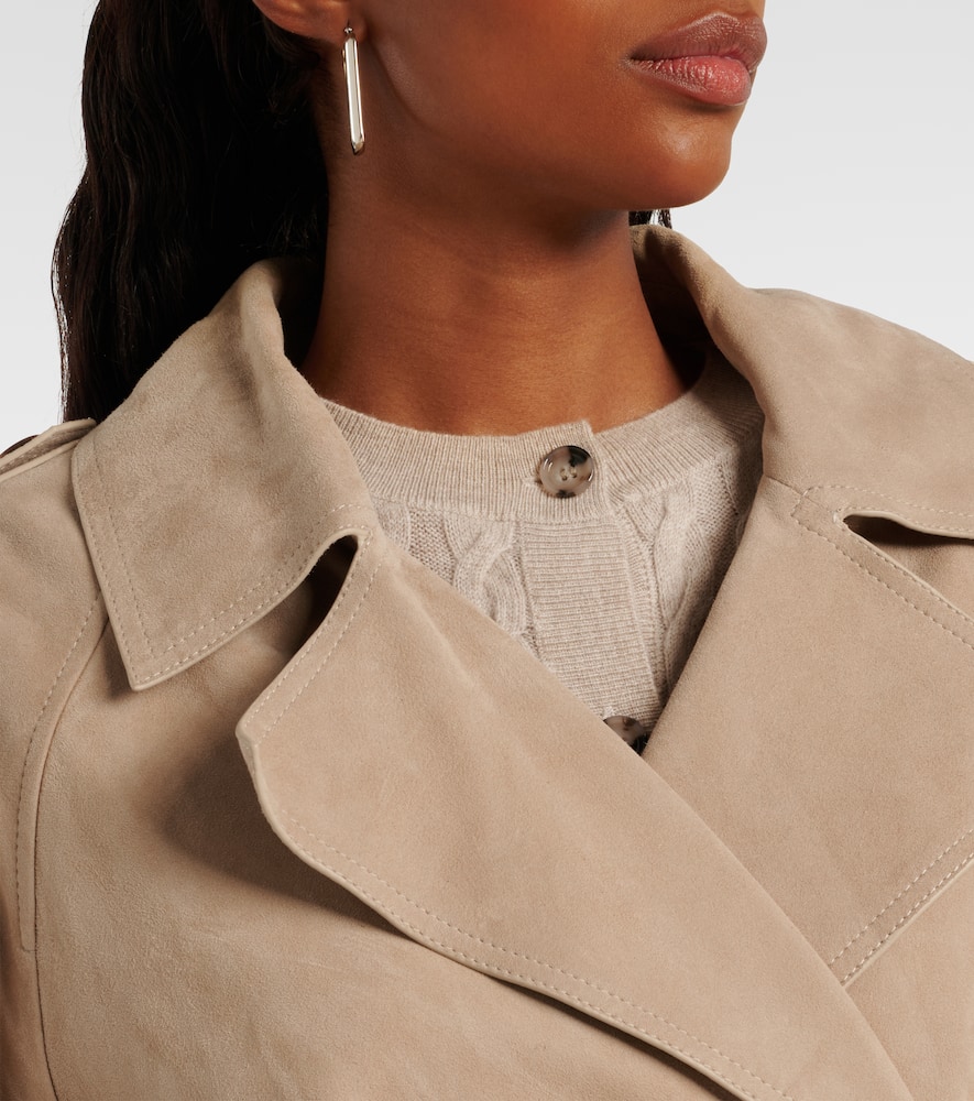 Suede trench coat