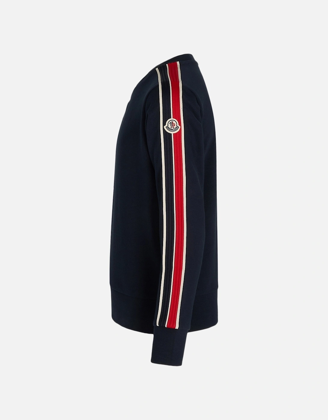 Moncler KIDS STRIPE SLEEVE SWEATSHIRT - Navy - Size: 10Y