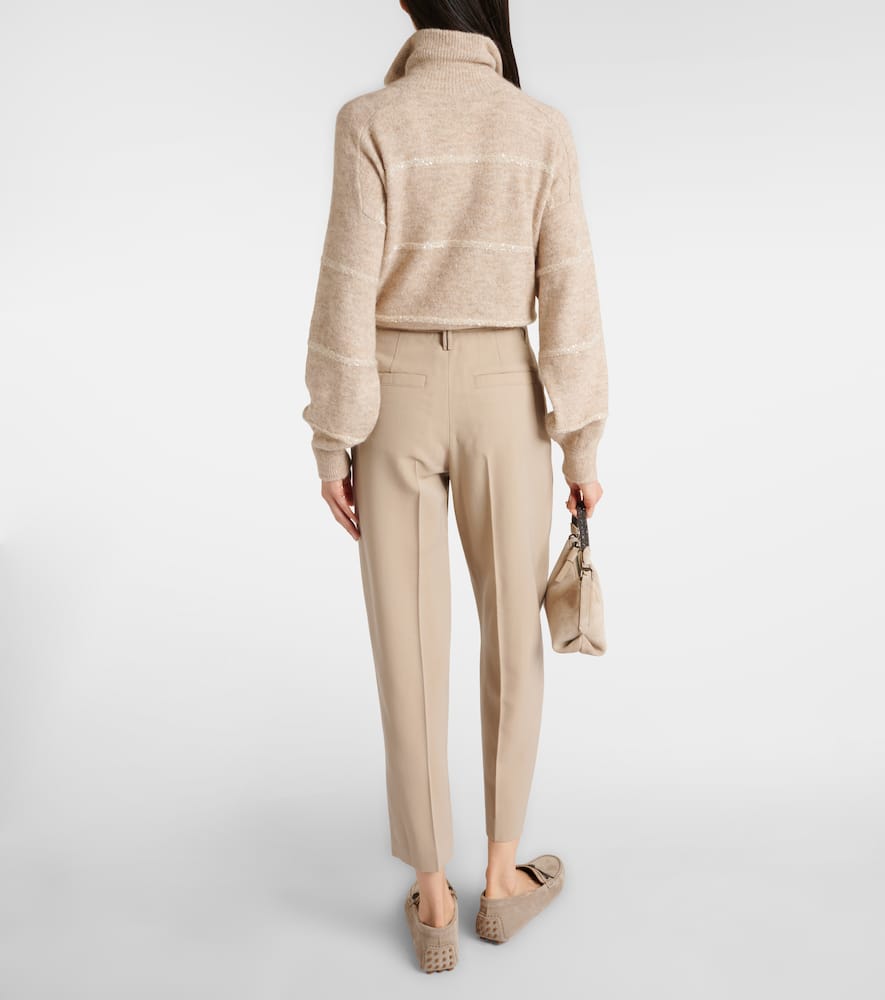 Wool-blend straight pants