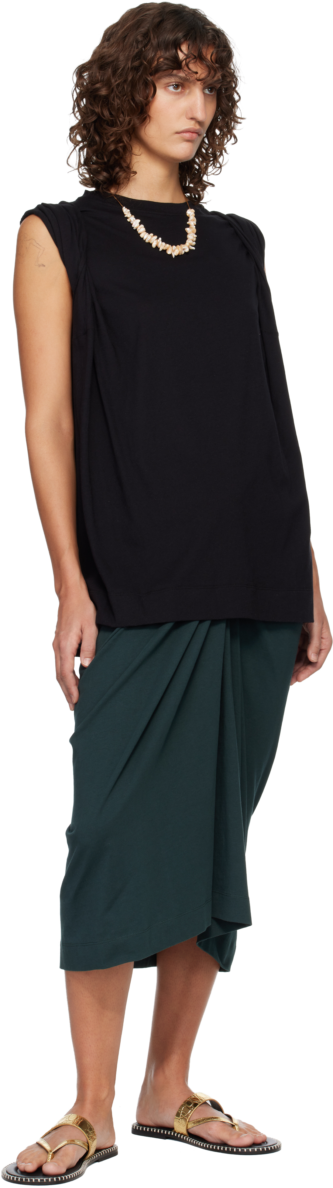 Black Loose Sleeveless T-shirt