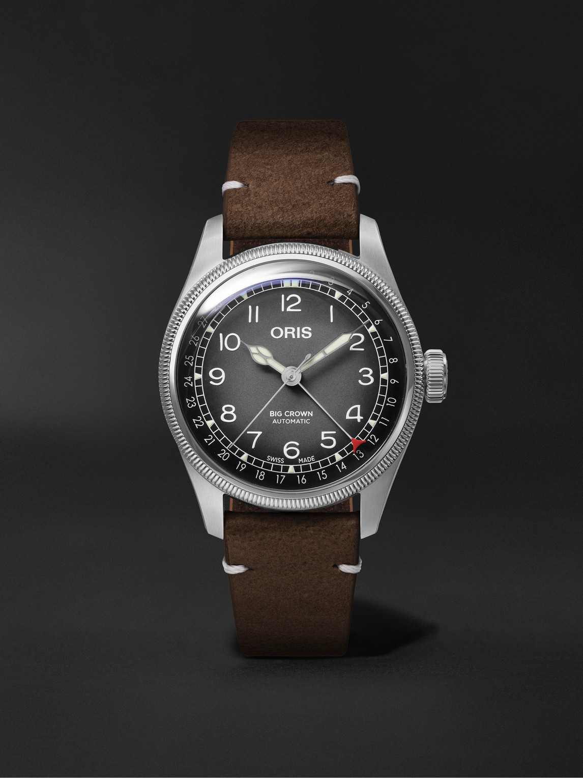 Cervo Volante Big Crown Pointer Date Automatic 38mm Stainless Steel and Leather Watch, Ref. No. 01 754 7779 4063-Set - Men - Gray