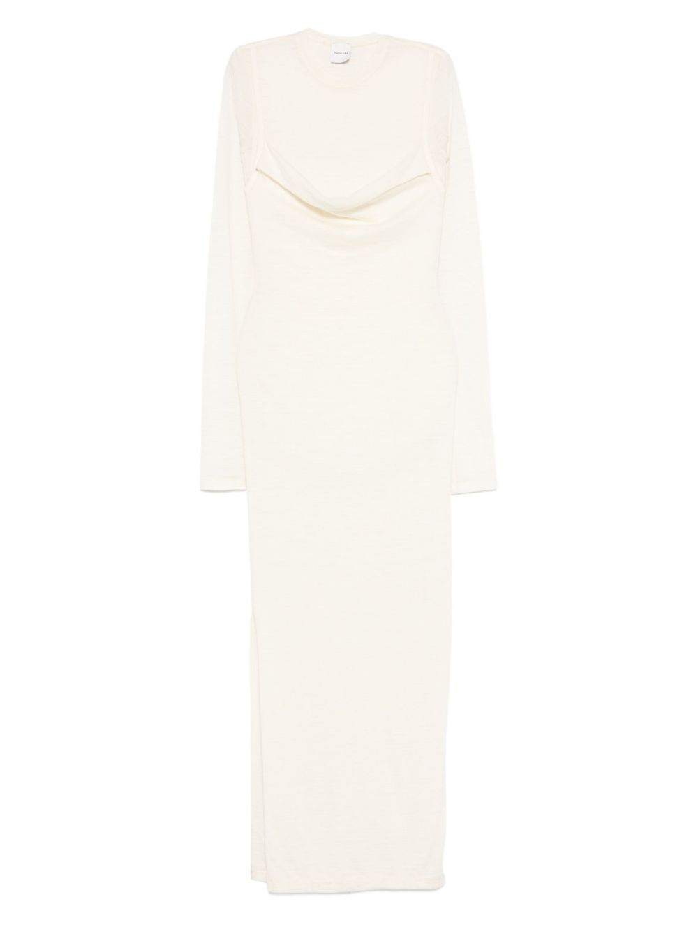 Crew-neck long dress - Neutrals