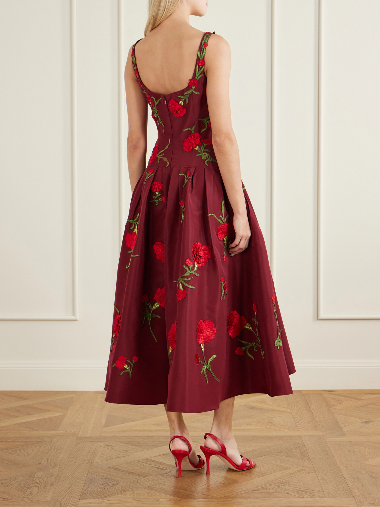 Floral-embroidered Silk-faille Gown - US2