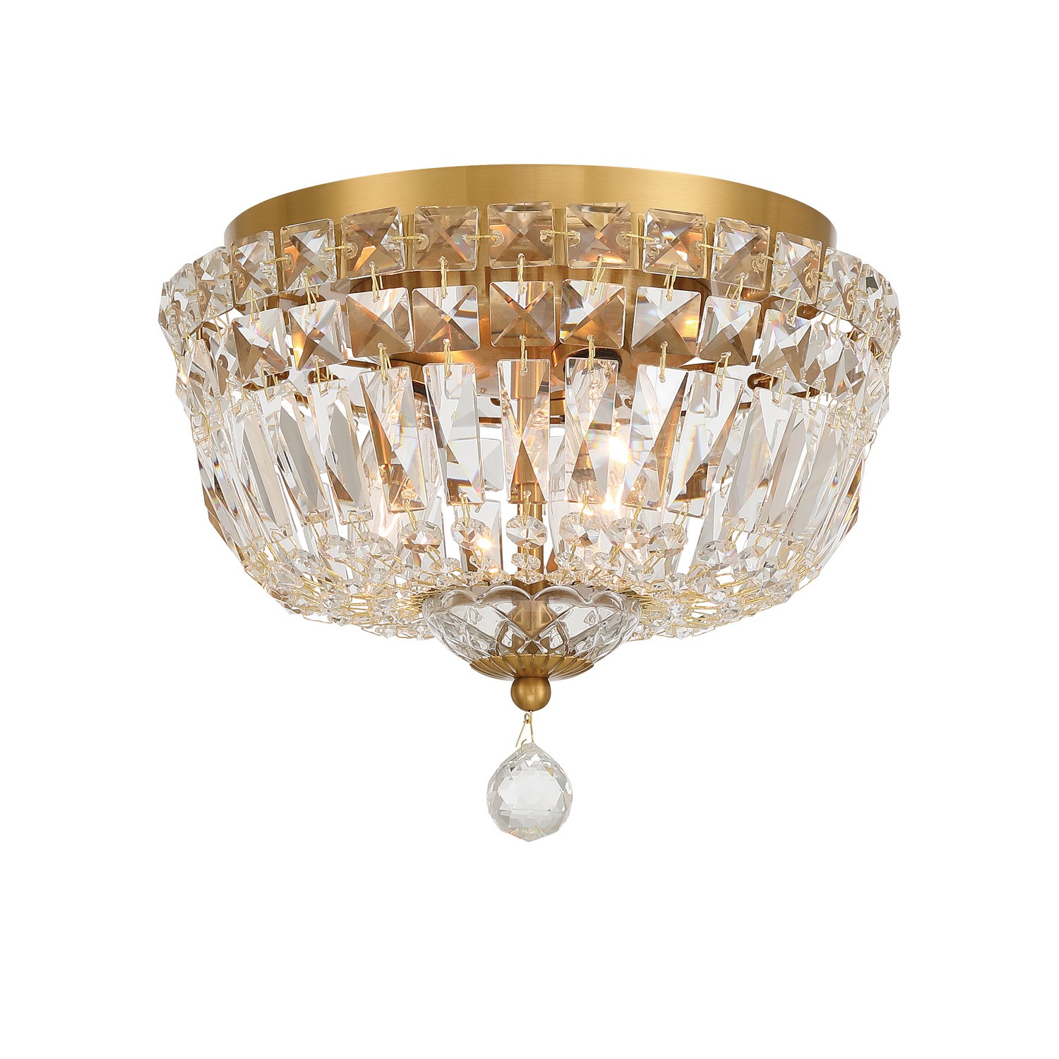 Aged Brass Flush Mount from the Roslyn Collection
