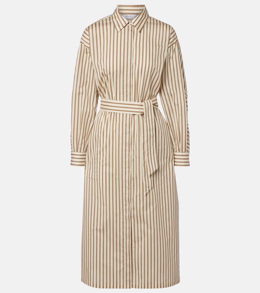 Lord striped belted cotton and silk shirt dress