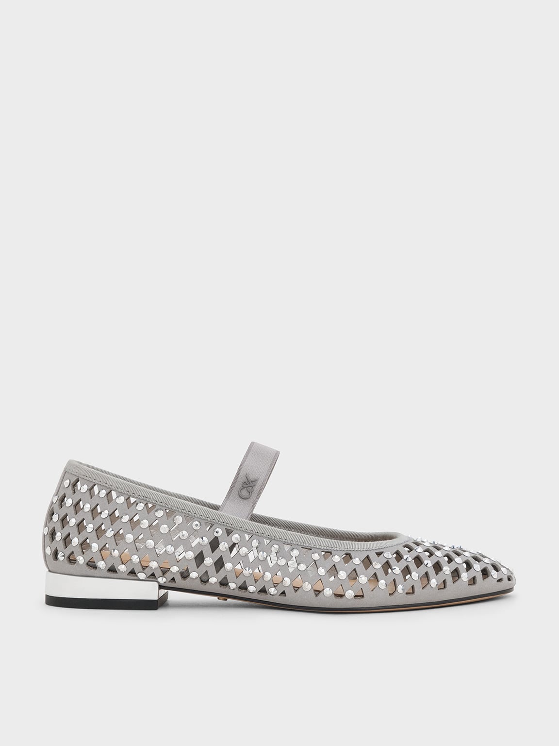 Charles & Keith - Studded Cut-Out Ballet Flats