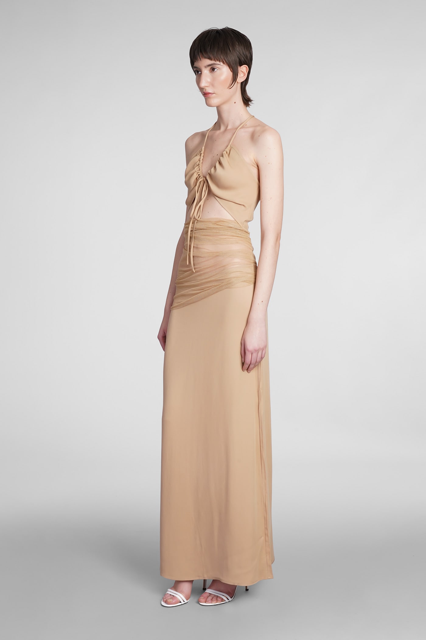 Dress In Beige Silk