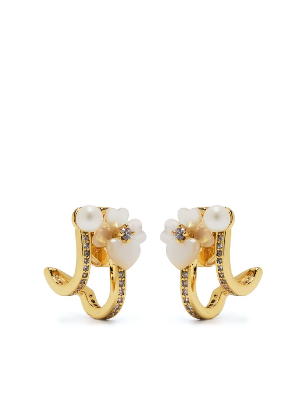 Precious Pansy double-hoop earrings - Gold