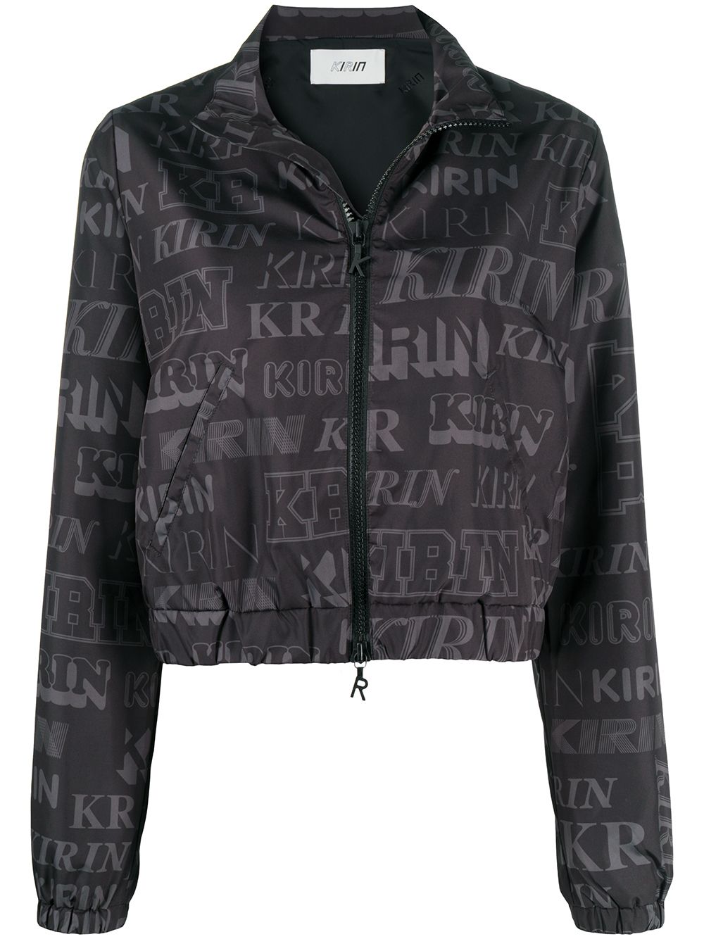Logo print open-back jacket - Black